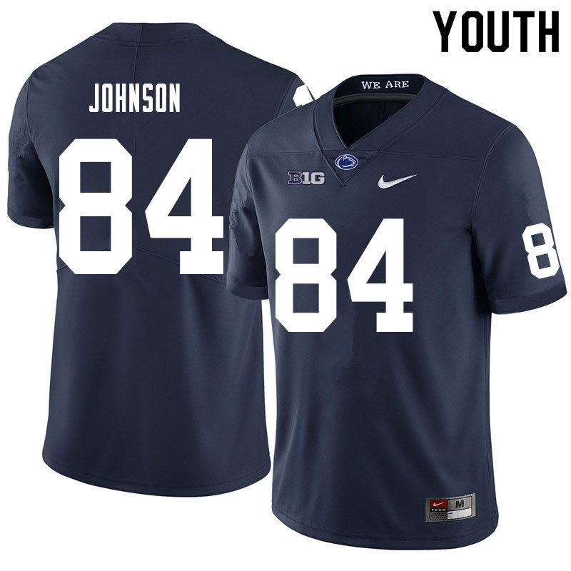 NCAA Nike Youth Penn State Nittany Lions Theo Johnson #84 College Football Authentic Navy Stitched Jersey BPF5098BA